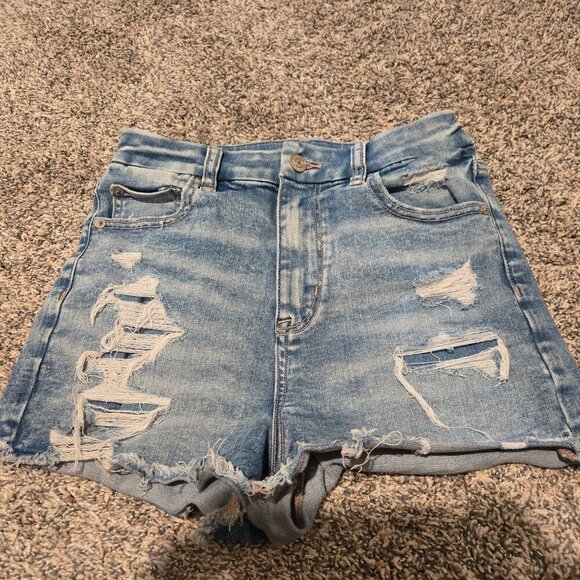 American Eagle Curvy High Rise Cutoff Distressed Shortie 2 - Picture 1 of 4